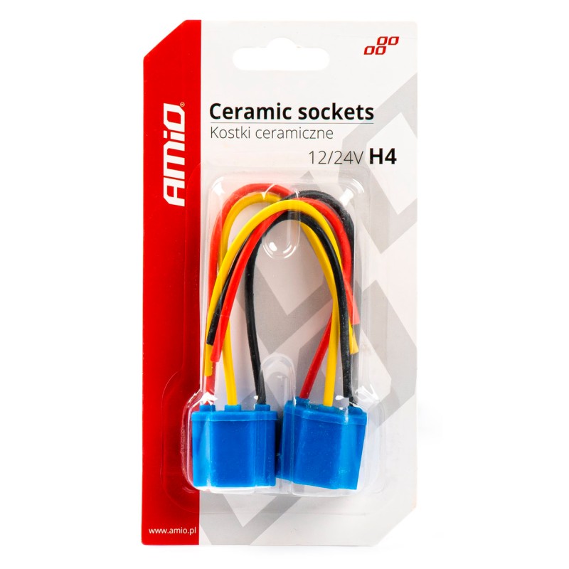 Bulb socket, 2pcs, 12/24V, H4 base, wire Bulb socket, 2pcs, 12/24V, H4 base, wire