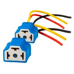 Bulb socket, 2pcs, 12/24V, H4 base, wire