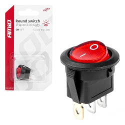 Lüliti ümar 12/24V, 20A, ON/OFF,punane