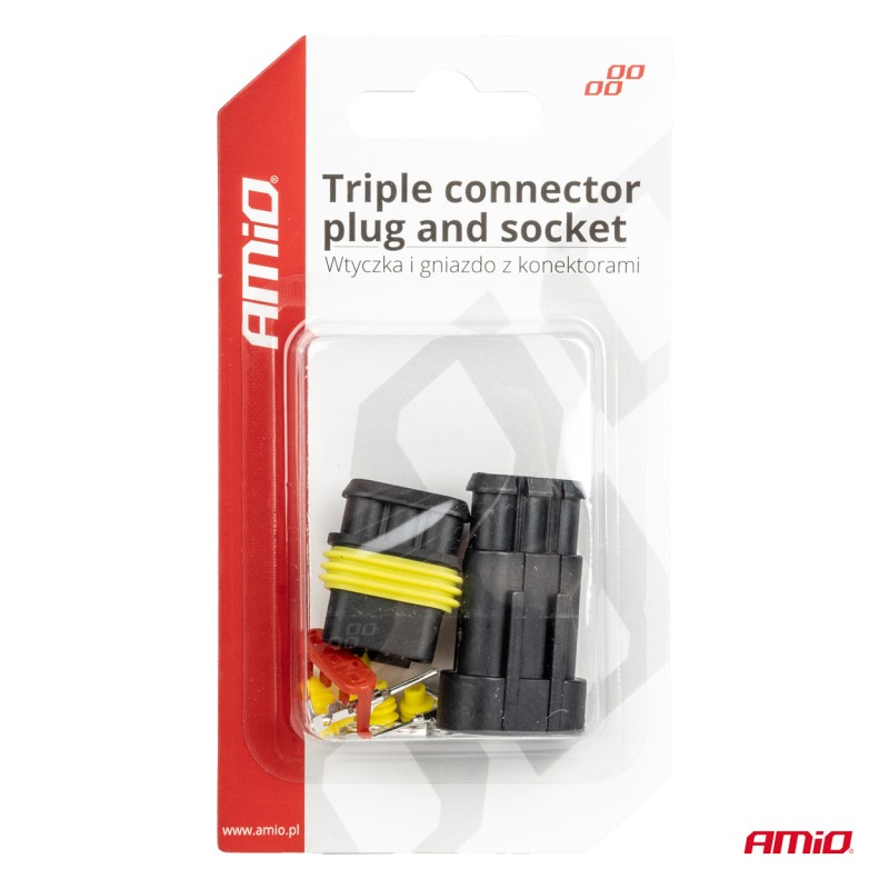 3-pin plug and socket set