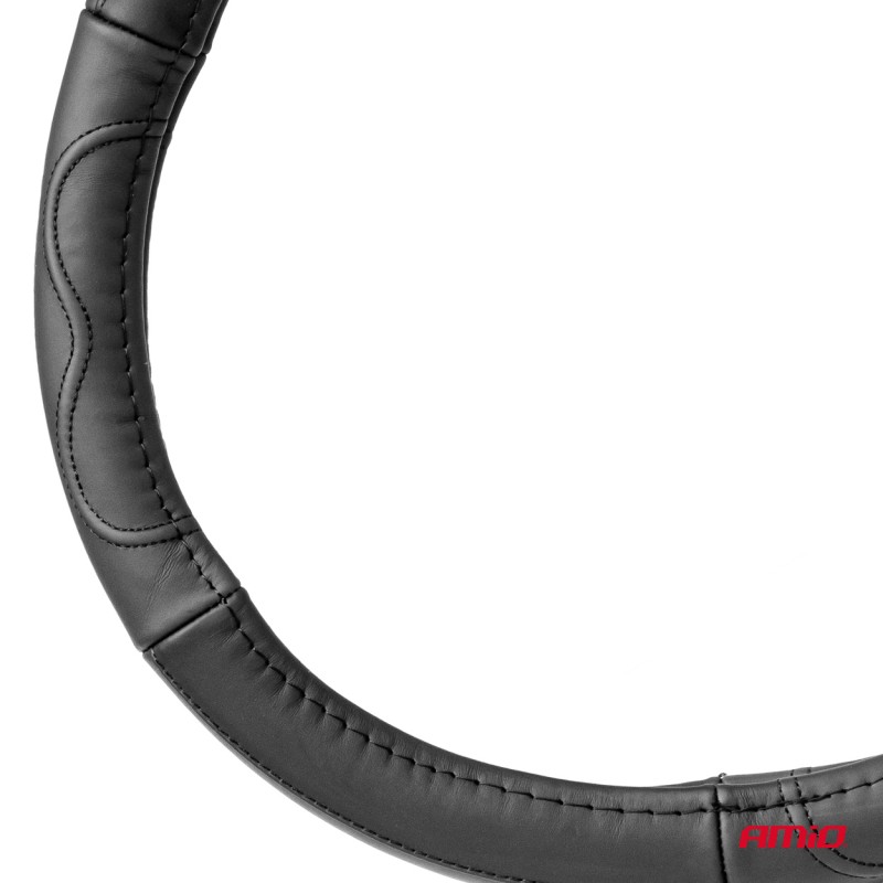 Steering wheel cover 37-39cm, black leather