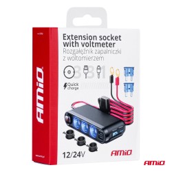 Charger with voltmeter cable 1,5m 12/24V