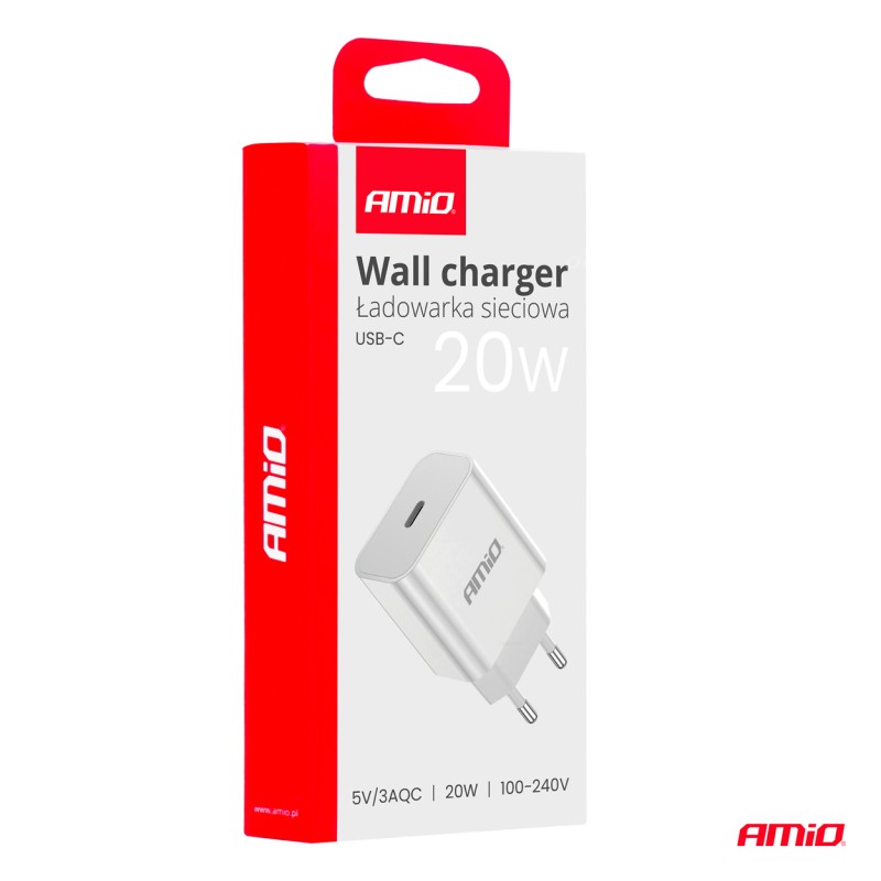 Зарядное устройство 1*USB-C 20W 230V быстрая зарядка