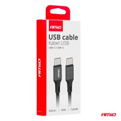 Juhe USB-C-USB-C 60W 200cm