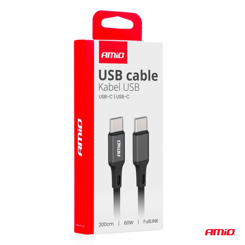 Juhe USB-C-USB-C 60W 200cm