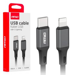 Juhe USB C - Lightning 20W 100cm Must- veoauto varuosad- Nordparts