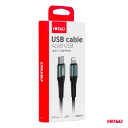 Juhe USB C - Lightning 20W 100cm-Roheline- veoauto varuosad- Nordparts