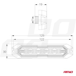 Vilkur 12/24V 6*3W LED R65 R10 129*30