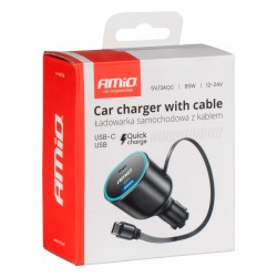 Quick Charge autolaadija USB-C kaabliga