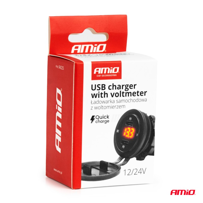 Laadija 2x USB-C voltmeter taustavalgus Laadija 2x USB-C voltmeter taustavalgus