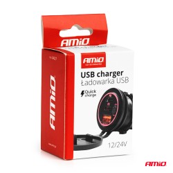 Laadija 2x USB-C ja USB 12/24V punaneval