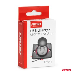 Laadija 2xUSB-C pesa 12/24V punane taust- veoauto varuosad- Nordparts
