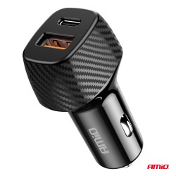 Laadija USB A QC +USB C 20W