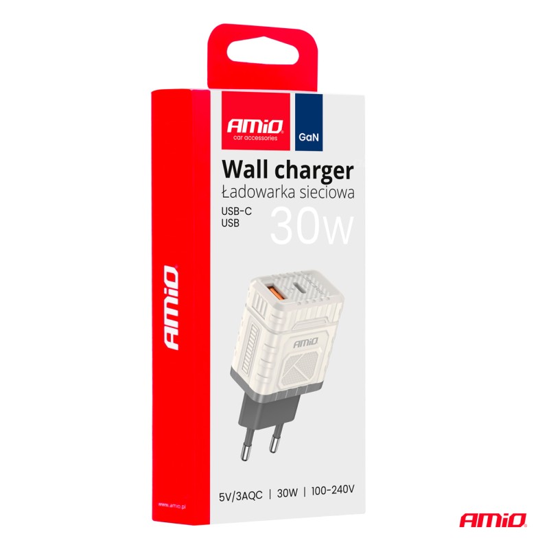 Kiirlaadija 220V 30W USB- A+USB-C Kiirlaadija 220V 30W USB- A+USB-C