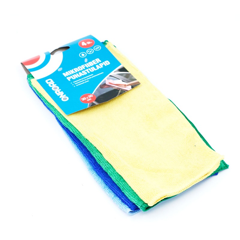 Mikrofiiber puhastuslapid 4tk 30x30cm Mikrofiiber puhastuslapid 4tk 30x30cm
