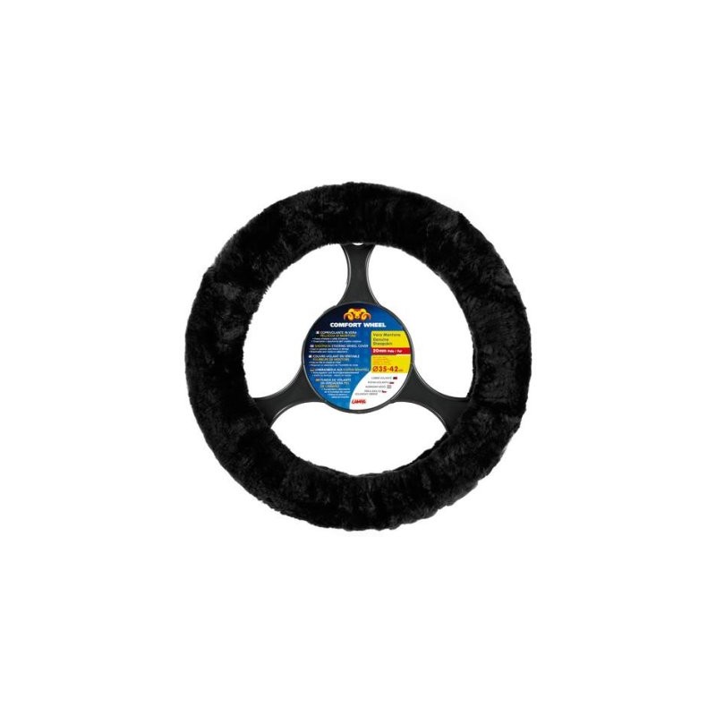 TL Sheepskin steering wheel cover, 36-42 cm, black