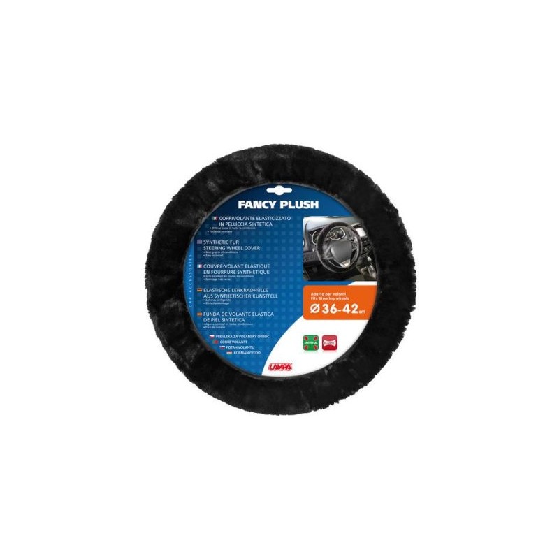 Universal elastic steering wheel cover, black