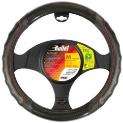 Nahkainen ohjauspyörän suojus Bullet, musta, 37/39cm
