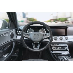 Sporty microfiber steering wheel cover black