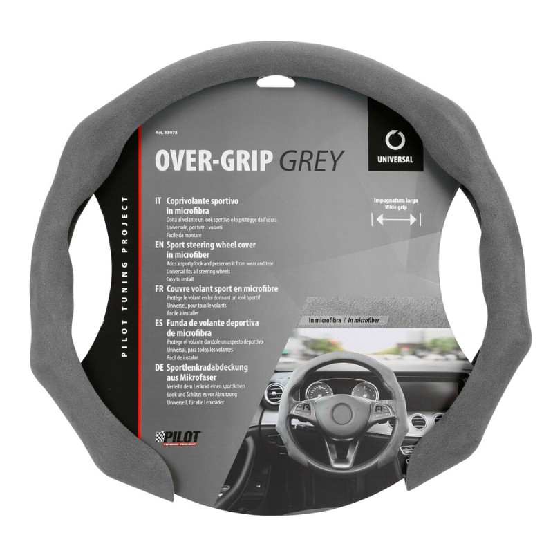 Sporty microfibre steering wheel cover grey Sporty microfibre steering wheel cover grey