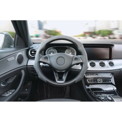Sporty microfibre steering wheel cover grey
