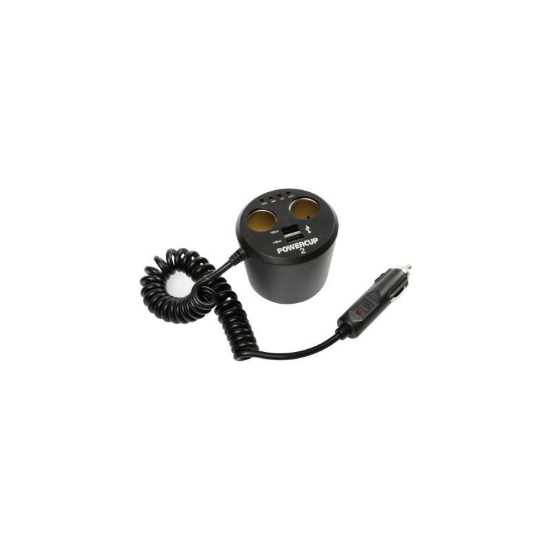 Laturi 12V, akkutesteri, 2 usb-liitäntää.