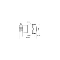 Nupplüliti led, 12/24V, sinine