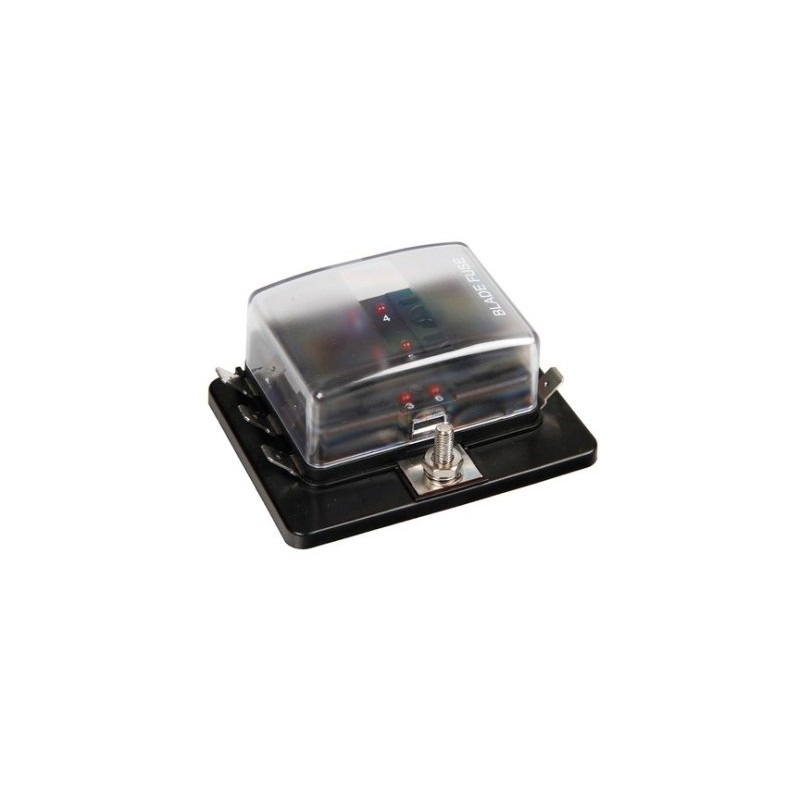 Suojalohko 12/24V, 6ulostuloa, led indi