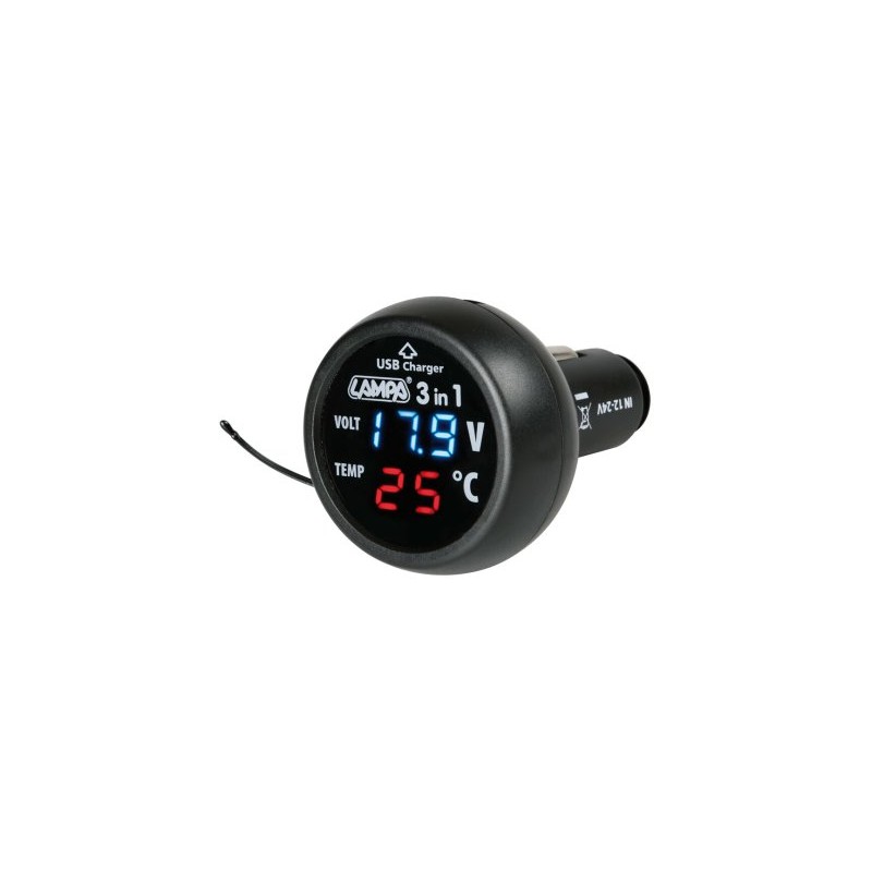 Multifunctional thermo-voltmeter usb