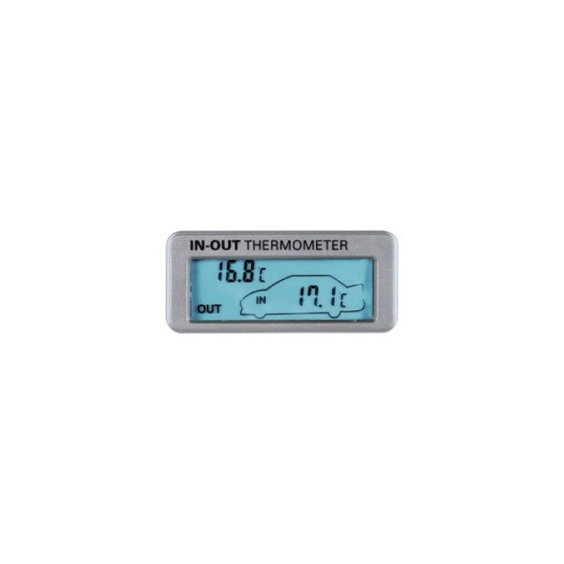 Inside-outside thermometer silver
