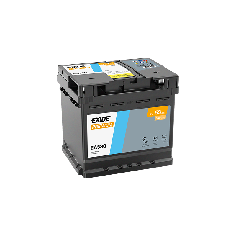 Exide Premium 53Ah540A 207x175x190-+
