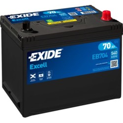 Exide Excell 70Ah 540A 266x172x223-+