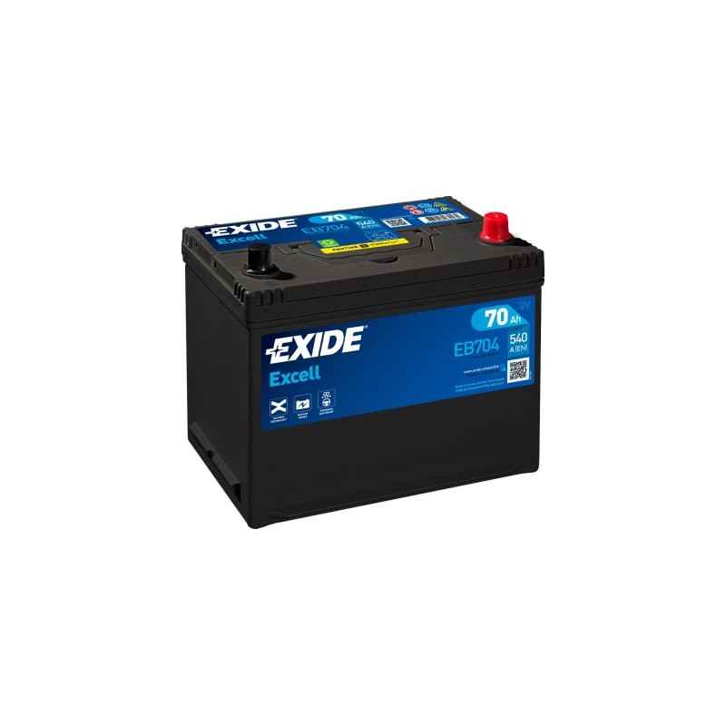 Exide Excell 70Ah 540A 266x172x223 MIINUS-PLUSS- veoauto varuosad- Nordparts