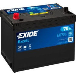 Exide Excell 70Ah 540A 266x172x223+-