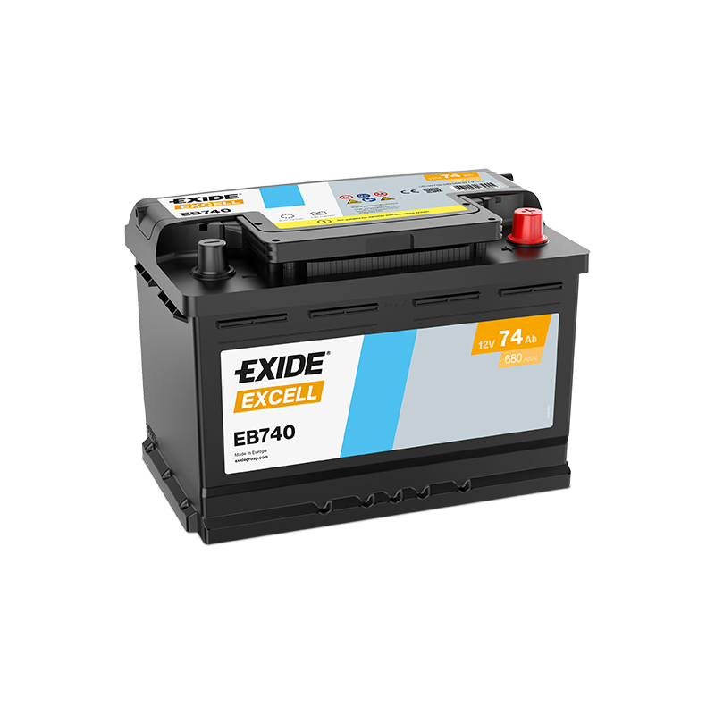Exide Excell 74Ah 680A 278x175x190-+