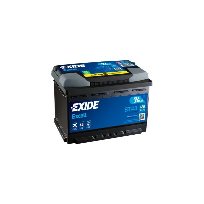 Exide Excell 74Ah 680A 278x175x190-+- kuorma-auton varaosat- Nordparts