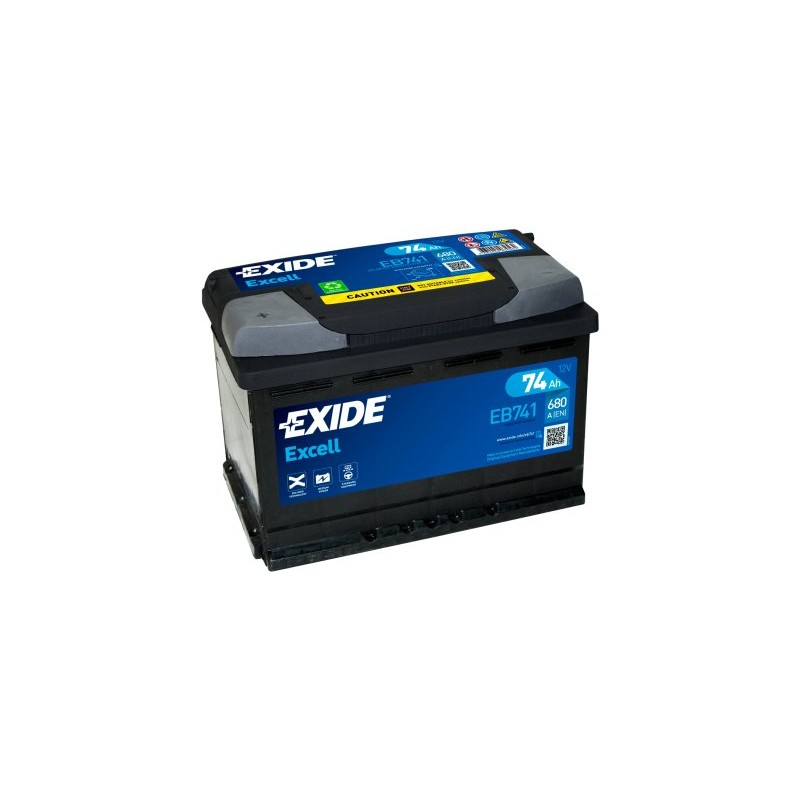 Exide Excell 74Ah 680A 278x175x190+- Exide Excell 74Ah 680A 278x175x190+-