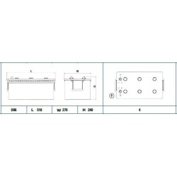 Exide StartPRO 225Ah1200A518x274x240-+ Exide StartPRO 225Ah1200A518x274x240-+