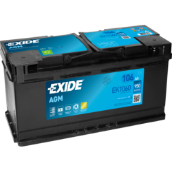 Exide AGM 106Ah 950A 392x175x190-+