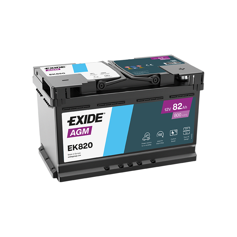 Exide AGM 82Ah 800A 315x175x190-+ Exide AGM 82Ah 800A 315x175x190-+