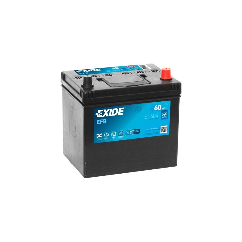 Exide EFB 60Ah 520A 230x173x222-+ Exide EFB 60Ah 520A 230x173x222-+