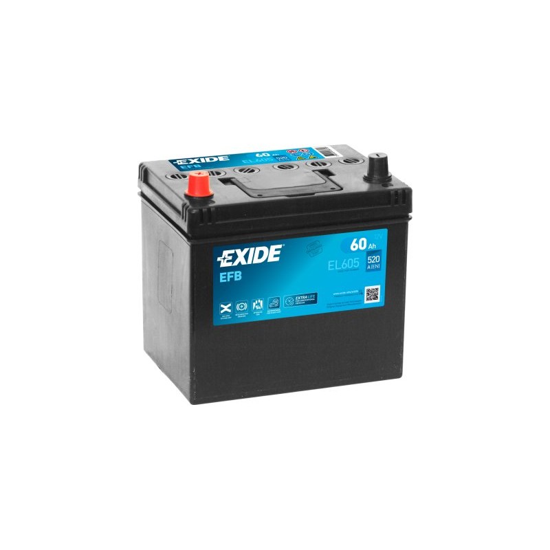 Exide EFB 60Ah 520A 230x173x222+- Exide EFB 60Ah 520A 230x173x222+-