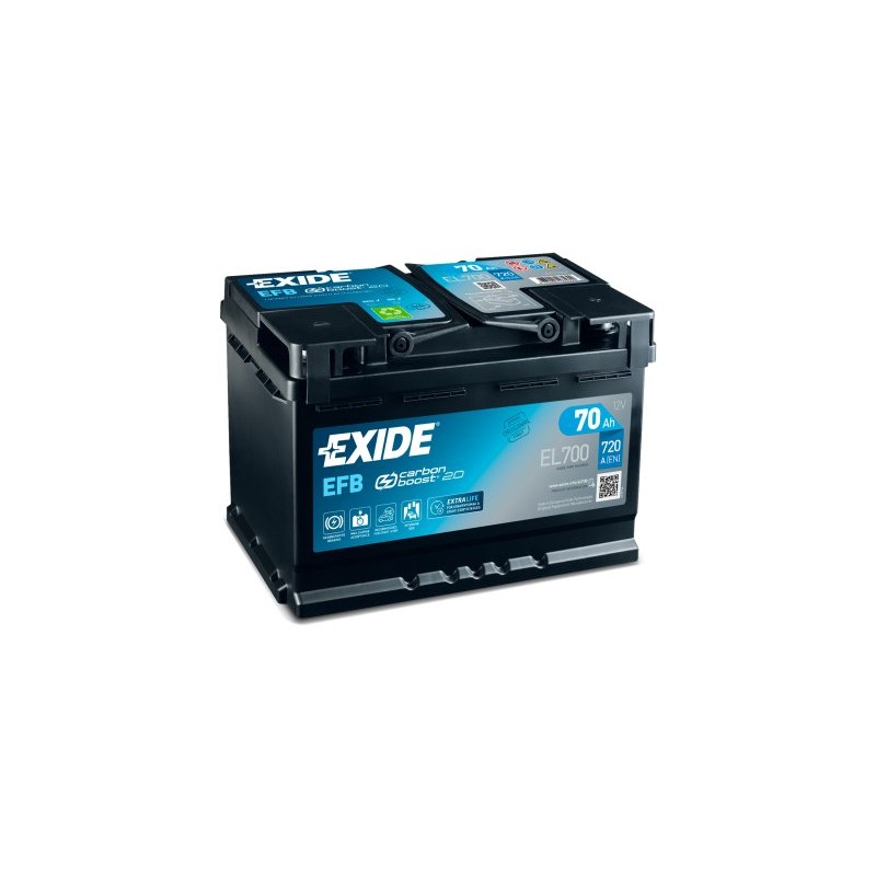Exide EFB 70Ah 760A 278x175x190-+