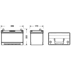 Exide EFB 95Ah 800A 306x173x222-+