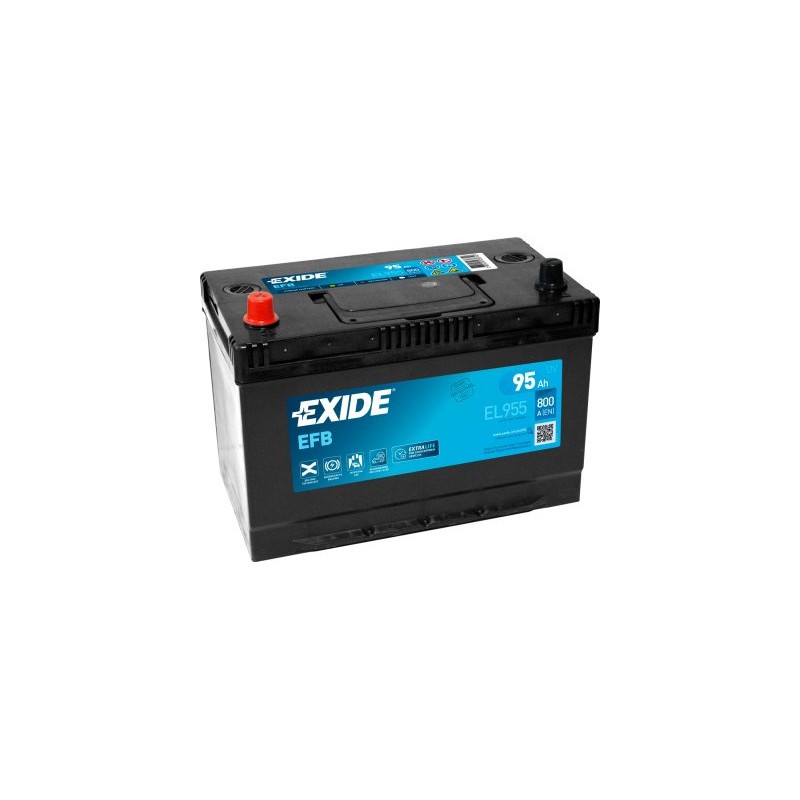 Exide EFB 95Ah 800A 306x173x222+- Exide EFB 95Ah 800A 306x173x222+-
