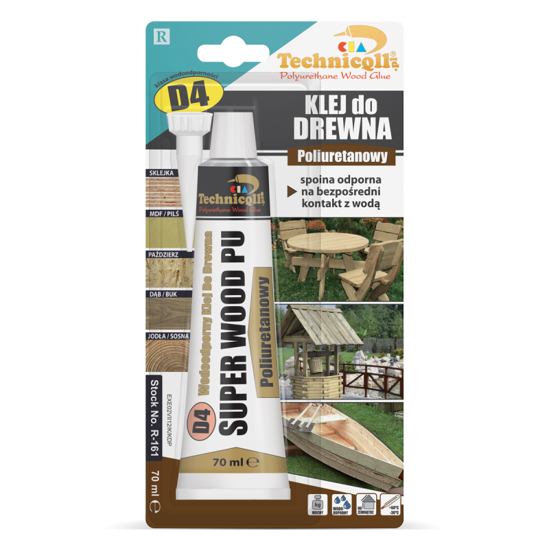 Wood glue waterproof polyurethane D4 70ml