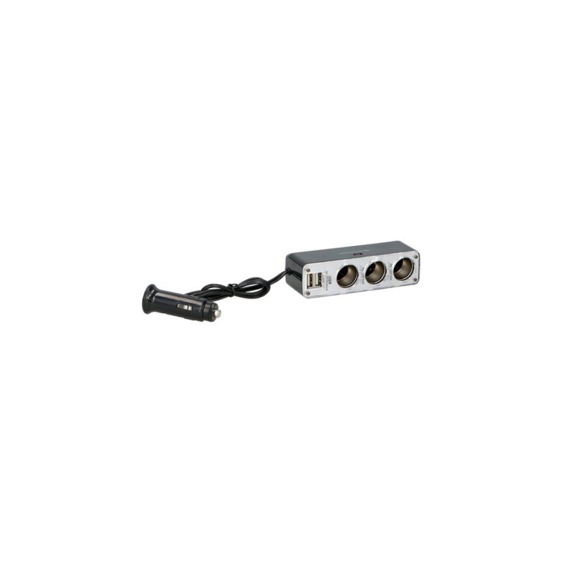 Laadija 12/24V, 2 USB pesa+3 sigaretis.