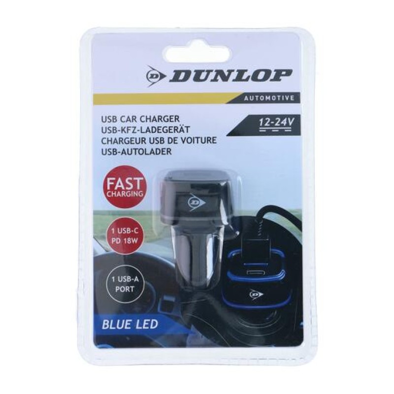 Зарядное устройство USB A+USB C 5V 2.4A 18W 12/24V
