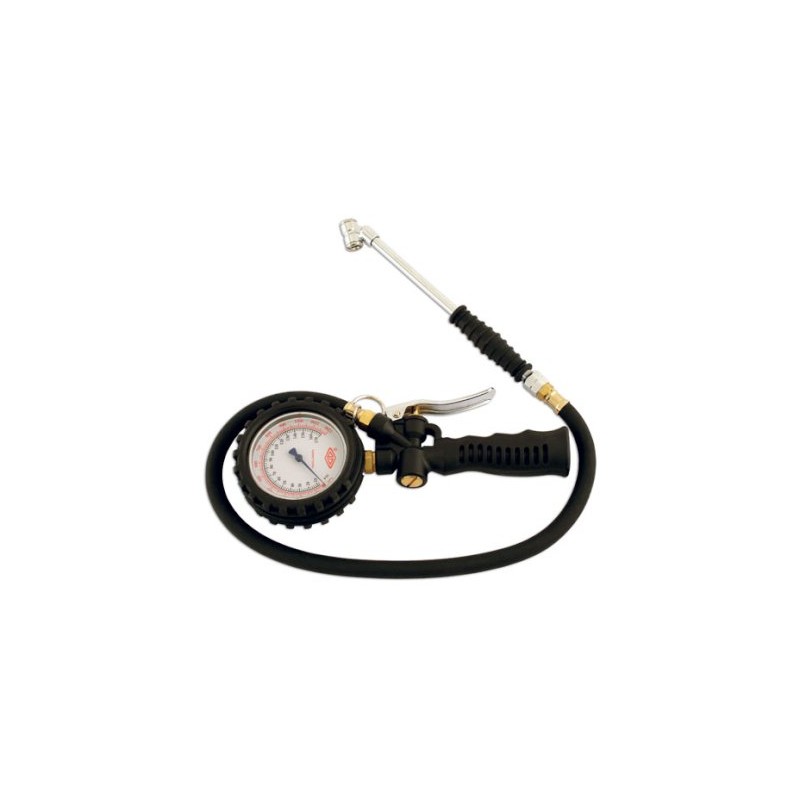 Tyre pressure gauge with large scale