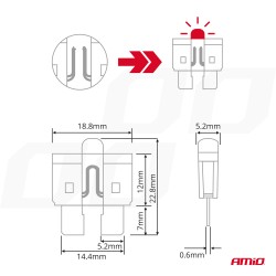 Kaitsmete kompl. 10 osa led märgutuli